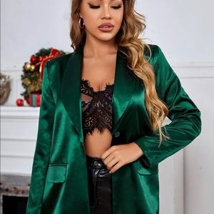 Satin Green Blazer